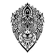 Lions head Tribal pattern