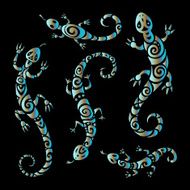 Lizards Polynesian tattoo style N5