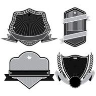Set of badges ribbons and labels set 17