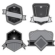 Set of badges ribbons and labels set 16