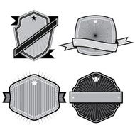 Set of badges ribbons and labels set 14