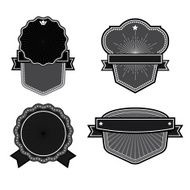 Set of badges ribbons and labels set 13