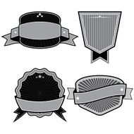 Set of badges ribbons and labels set 12