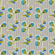 Seamless pattern with flowers and zigzag backdrop N2