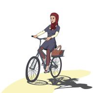 arabic girl riding bicyle