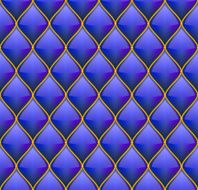 Blue with Gold Quilted Leather Seamless Background Vector