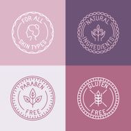 Vector set of badges and emblems in trendy linear style