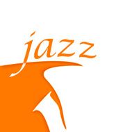 Jazz Logo Design Saxophone Shape