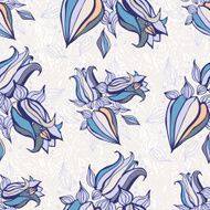 Bell flowers Seamless Vector background N2