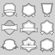 Set of blank frame badges ribbons and labels set 3