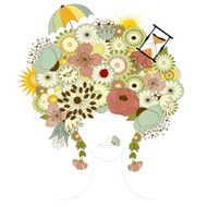 Woman floral silhouette