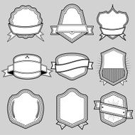 Set of blank frame badges ribbons and labels set 7