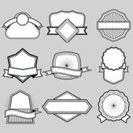 Set of blank frame badges ribbons and labels set 6
