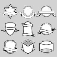 Set of blank frame badges ribbons and labels set 5