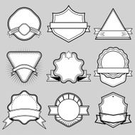 Set of blank frame badges ribbons and labels set 4