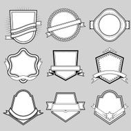 Set of blank frame badges ribbons and labels set 2
