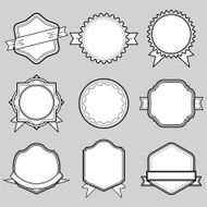 Set of blank frame badges ribbons and labels set 1