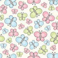 seamless vector pattern with butterfly