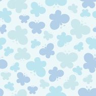 seamless vector pattern with butterfly on white background