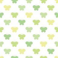 seamless vector pattern with butterfly on white background N2