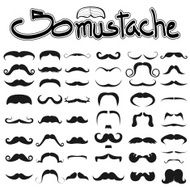 Big set of mustache vector on white background 1