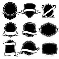 Set of blank frame badges ribbons and labels set 6 N2