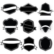 Set of blank frame badges ribbons and labels set 5 N2