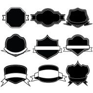 Set of blank frame badges ribbons and labels set 4 N2