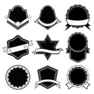 Set of blank frame badges ribbons and labels set 1 N2