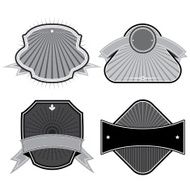 Set of badges ribbons and labels set 10