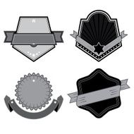 Set of badges ribbons and labels set 5