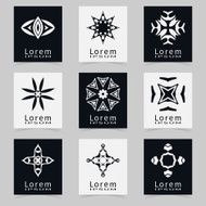 Abstract symmetric geometric shapes business icon logo collection N4