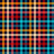 Colorful checkered gingham plaid fabric seamless pattern in blue white