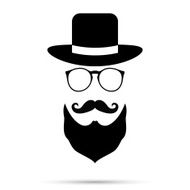 Hat Glasses and Mustache gentleman Set Vector illustration
