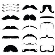 Set of mustache vector on white background set 6