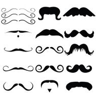 Set of mustache vector on white background set 5