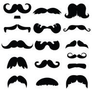 Set of mustache vector on white background set 4