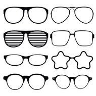 glasses vector on white background set 2