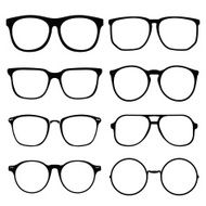 glasses vector on white background set 1
