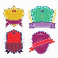 Set of badges ribbons and labels set 18 N2