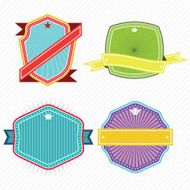 Set of badges ribbons and labels set 14 N2