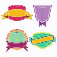 Set of badges ribbons and labels set 12 N2