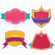 Set of badges ribbons and labels set 11