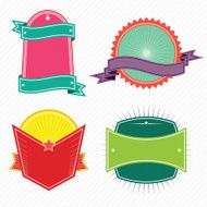 Set of badges ribbons and labels set 8 N3