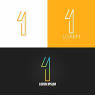 number one 1 logo design icon set background