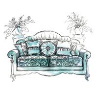 Hand made vecor sketch of cozy interior elements N3