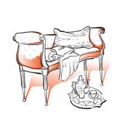 Hand made vecor sketch of cozy interior elements N12