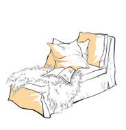 Hand made vecor sketch of cozy interior elements N13