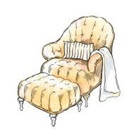 Hand made vecor sketch of cozy interior elements N14