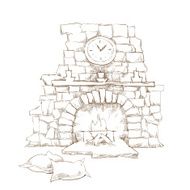 Hand made vecor sketch of cozy interior elements N16